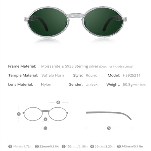 MUTYNE Silver Diamond-Style Sunglasses for Men and Women
