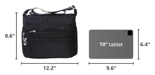 Crossbody Bag for Women Waterproof Shoulder Bag Multi Pockets Nylon Purse