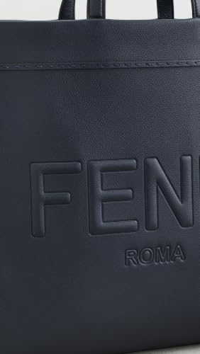 WHAT GOES AROUND COMES AROUND Women's Pre-Loved Fendi Navy Calfskin Go To Shopper Medium Tote