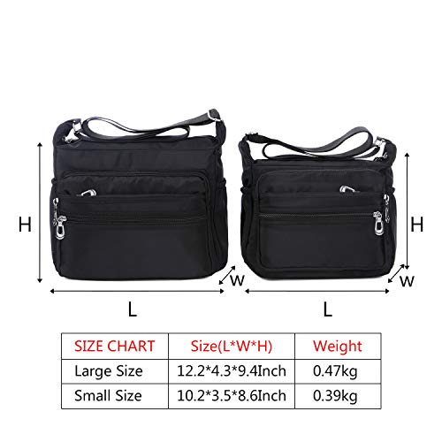 Crossbody Bag for Women Waterproof Shoulder Bag Multi Pockets Nylon Purse