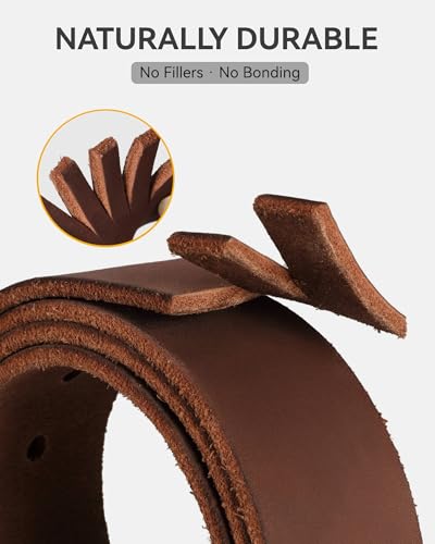 CHAOREN Men's Full-Grain Leather Casual Belt for Jeans