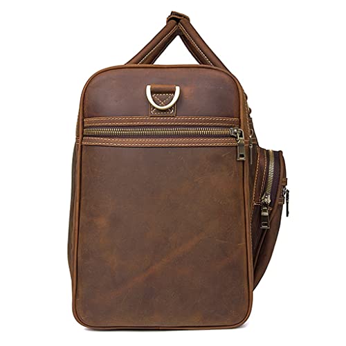 HBJWOV Travel Bag Cow Leather Big Travel Duffel Cowhide Weekend Bag Man Genuine Leather Luggage Bag
