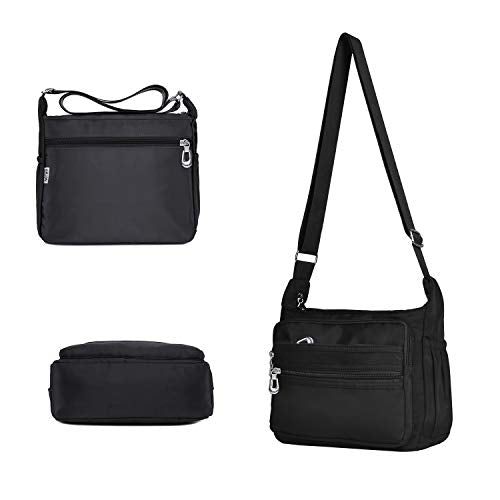 Crossbody Bag for Women Waterproof Shoulder Bag Multi Pockets Nylon Purse