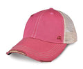 YPO Rhino ODM Cap: Vintage Distressed Unstructured Mesh Back Plastic Snap Baseball Cap