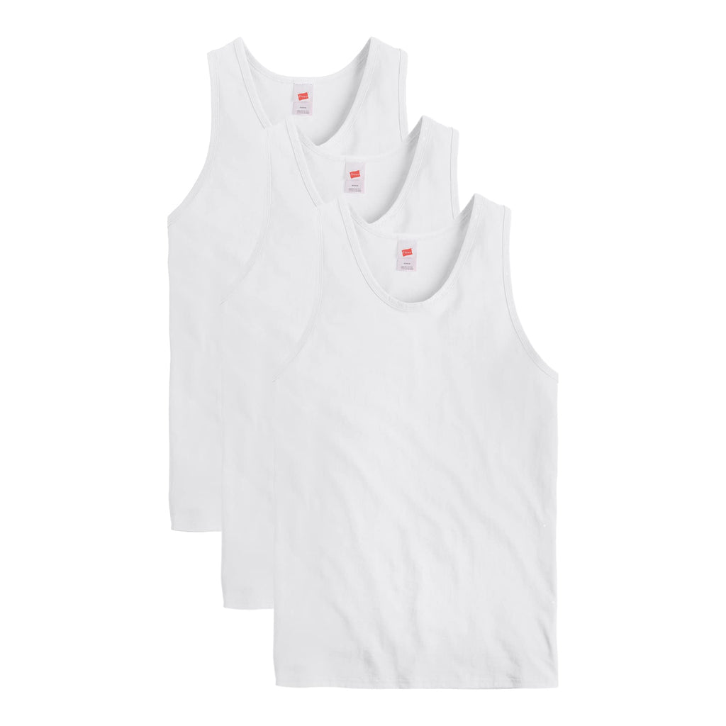 Hanes Men's Essentials Tank Top Pack, Midweight Cotton Tanks, Sleeveless Shirts, 3-Pack