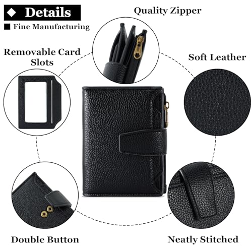 Airkit Women's Compact Leather RFID Bifold Wallet with ID Window