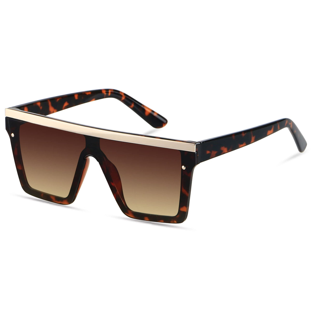 LYZOIT Oversized Square Flat-Top Sunglasses for Men and Women