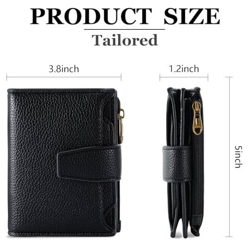 Airkit Women's Compact Leather RFID Bifold Wallet with ID Window