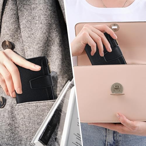 Airkit Women's Compact Leather RFID Bifold Wallet with ID Window