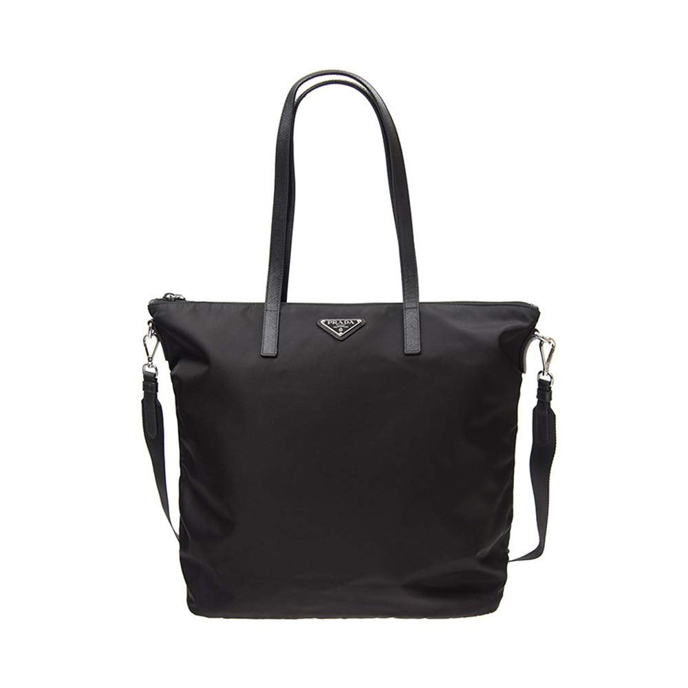 Prada Black Tessuto Nylon Convertible Shopping Tote Shoulder Bag New