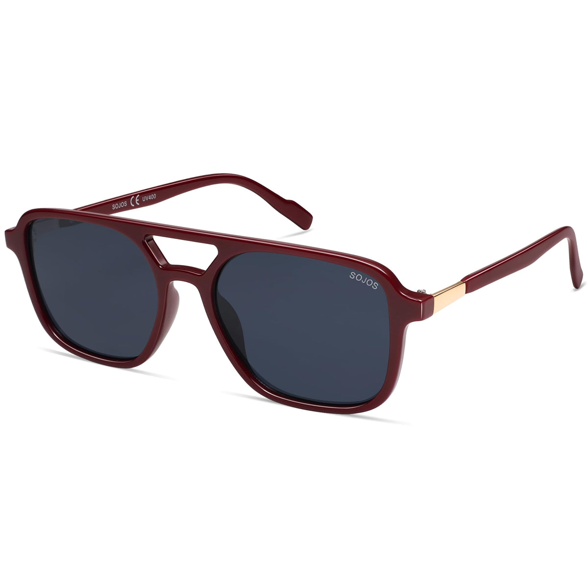 SOJOS Retro Aviator Rectangle Sunglasses for Men and Women