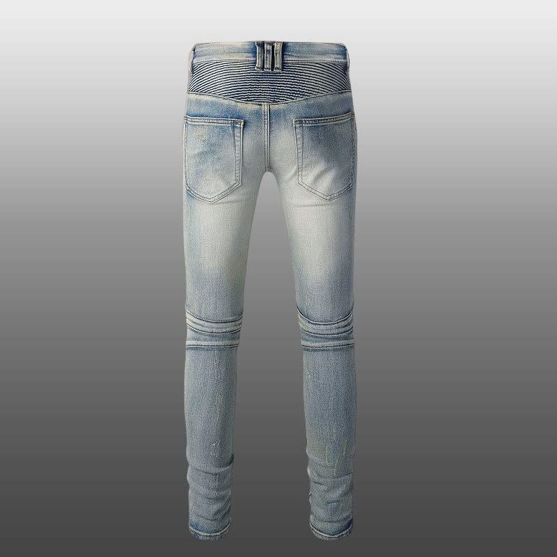 SIDUFHAOPKLL Biker Jeans Skinny Denim Pants for Motorcycle(31 Code)