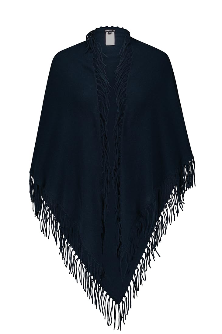 Minnie Rose Women's Cashmere Fringe Shawl Wrap