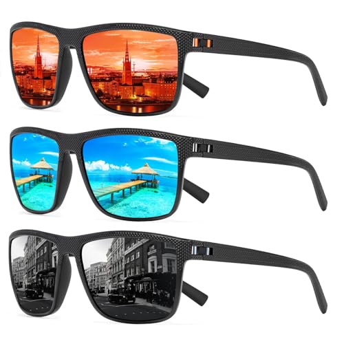 TURBOPEP Square Polarized UV Protection Sunglasses for Men and Women