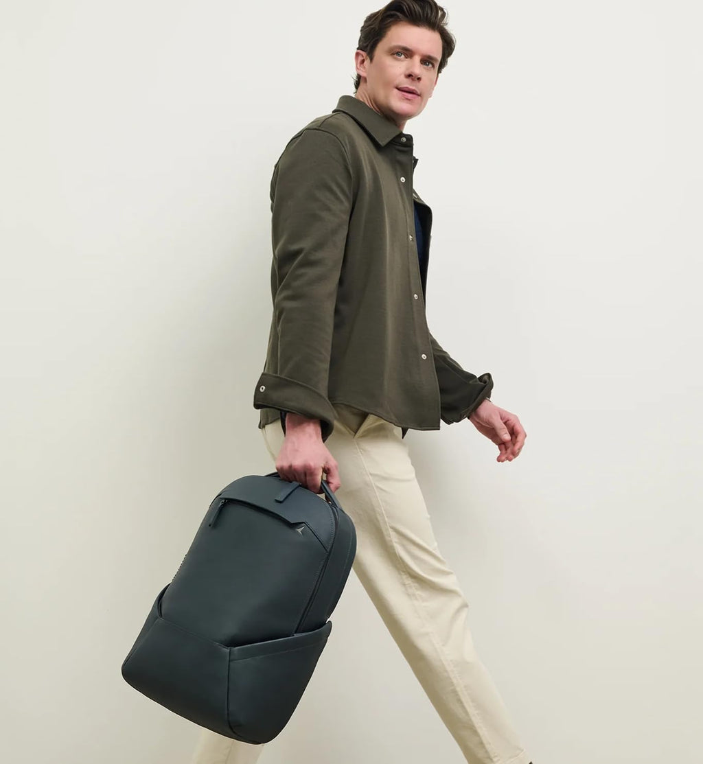 Troubadour Apex Leather Backpack - 22L Innovative Waterproof Leather Laptop Backpack Fits Up to 17”