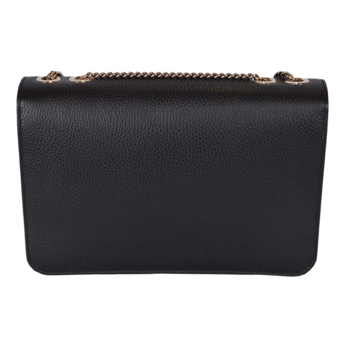Gucci Women's Black Leather 510304 Interlocking GG Crossbody Purse Handbag New
