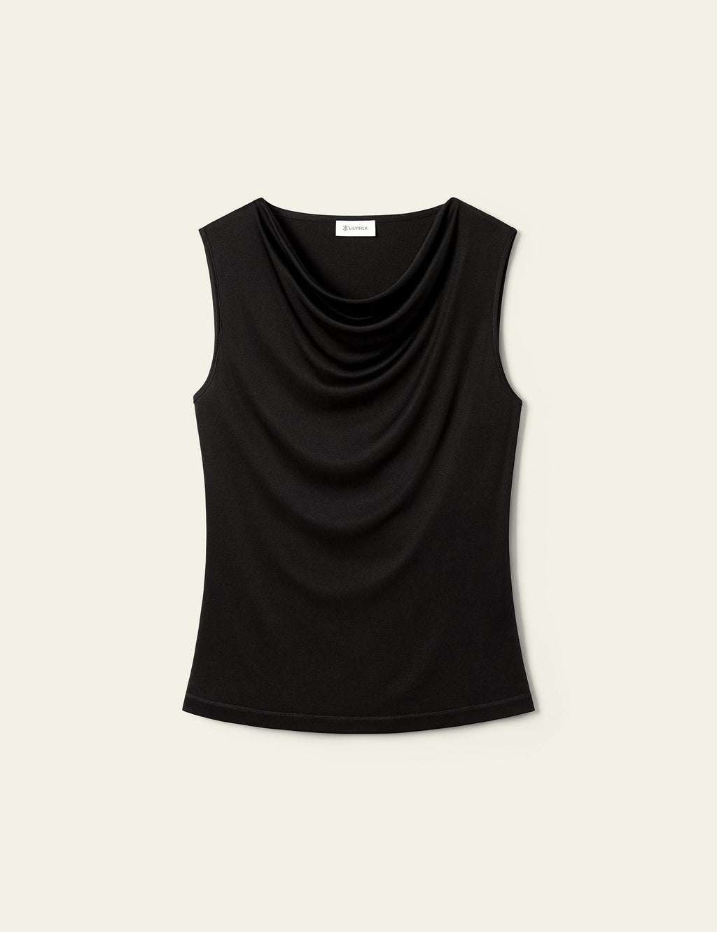 LilySilk Women Pure Silk T-Shirt Sleeveless Slim Fit Cowl Neck Tank Top Silk Jersey Shirt