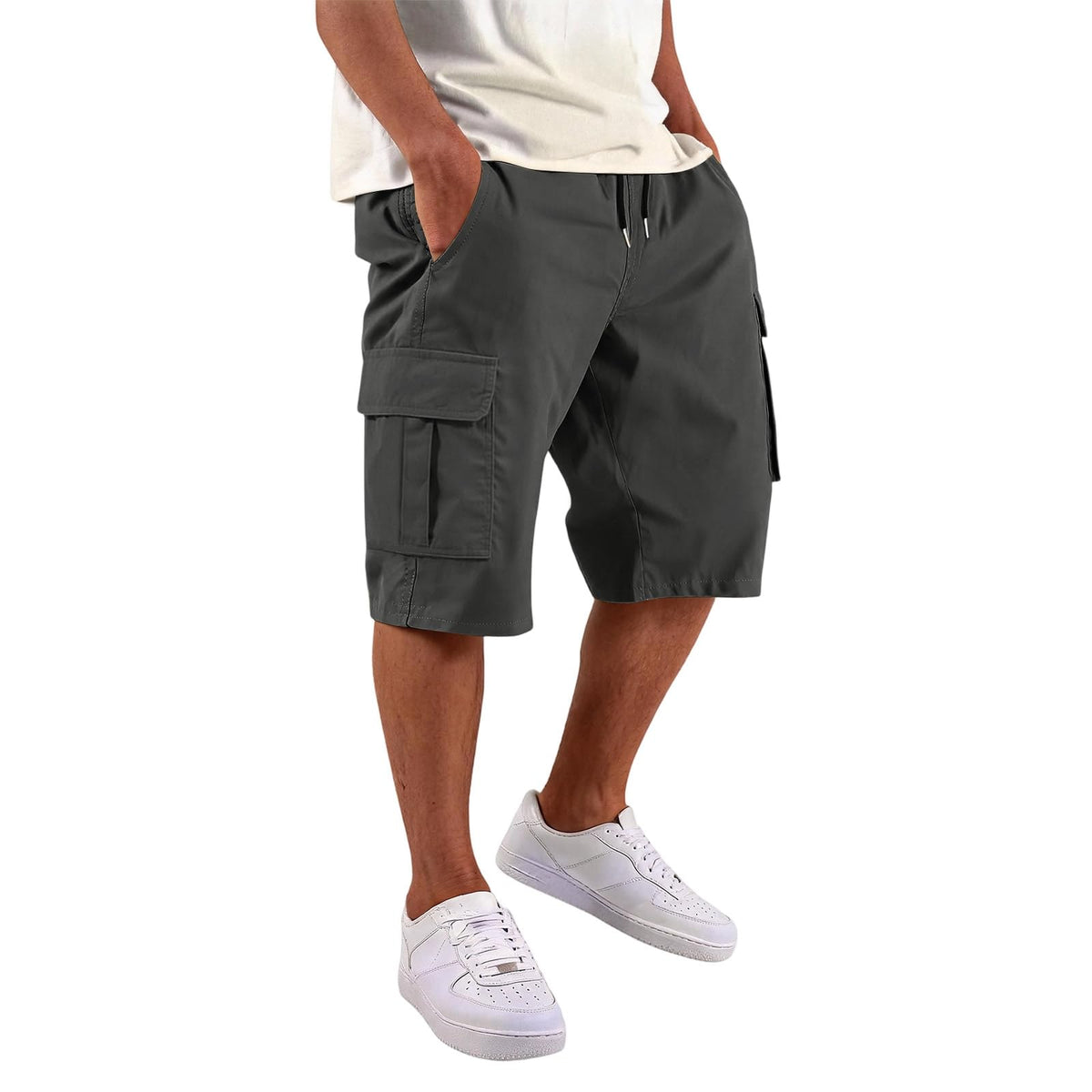 SGYCNGU Men's Stretch Cargo Shorts with Drawstring Waist