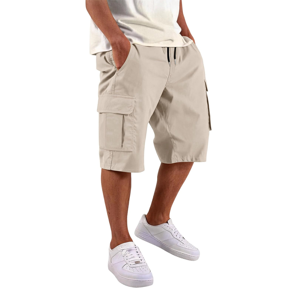 SGYCNGU Men's Stretch Cargo Shorts with Drawstring Waist