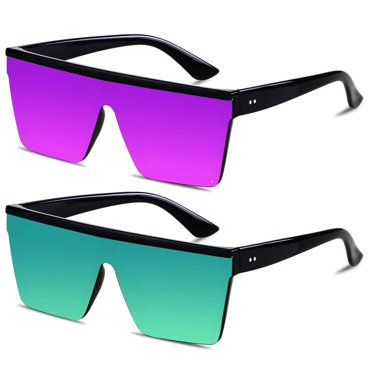 LYZOIT Oversized Square Flat-Top Sunglasses for Men and Women