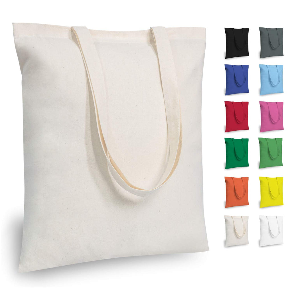 TOPDesign Cotton Tote Bags, Lightweight Medium Reusable Grocery Cloth Bags, for DIY, Advertising, Promotion, Gift, Activity