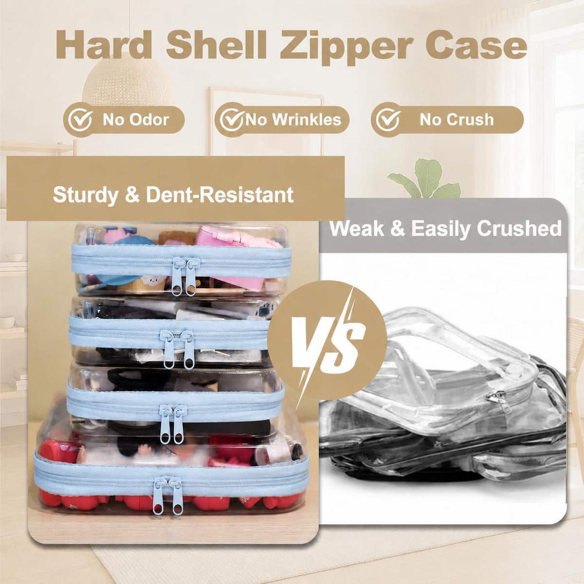 WELPIRT Clear Hard Shell Travel Organizer Pouch