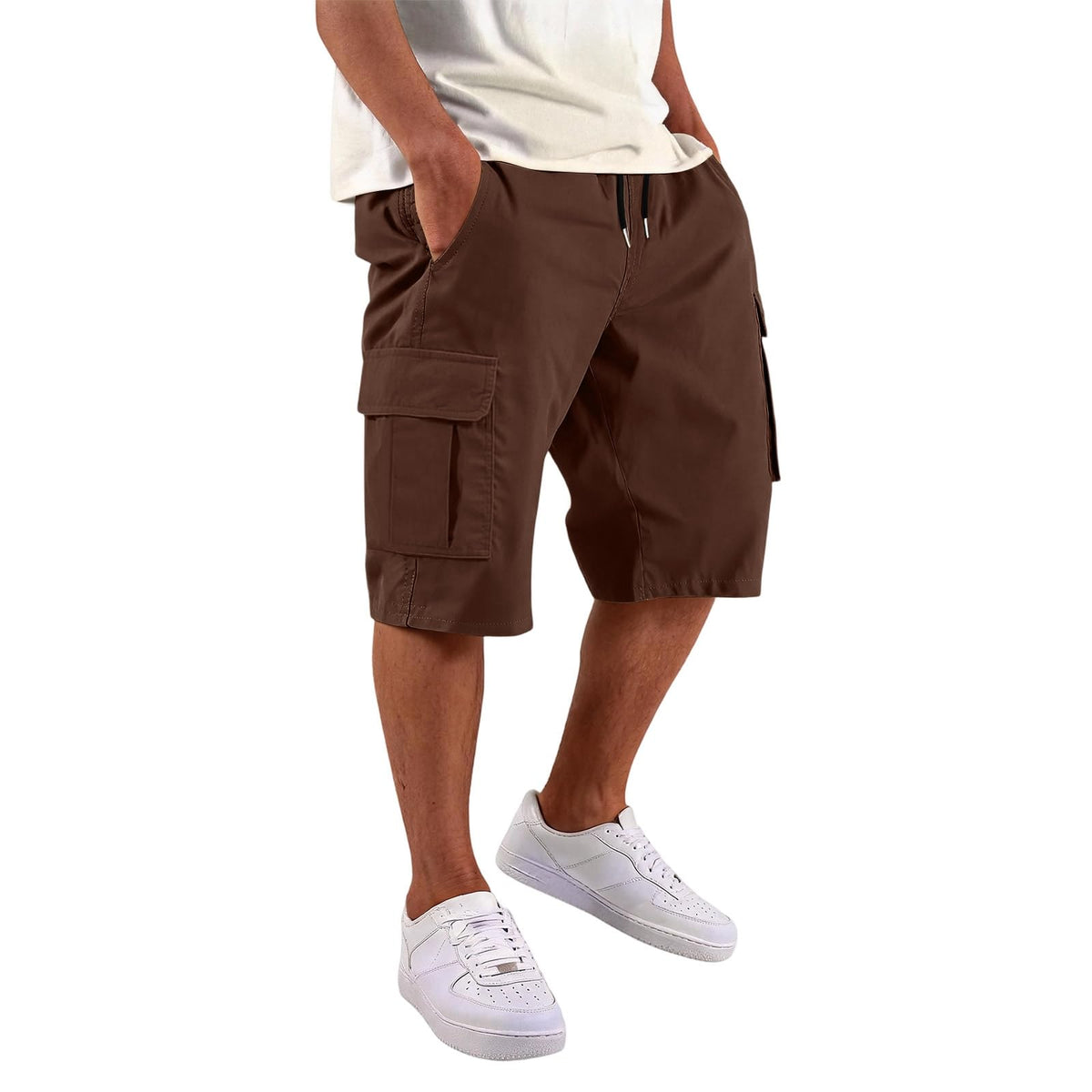 SGYCNGU Men's Stretch Cargo Shorts with Drawstring Waist