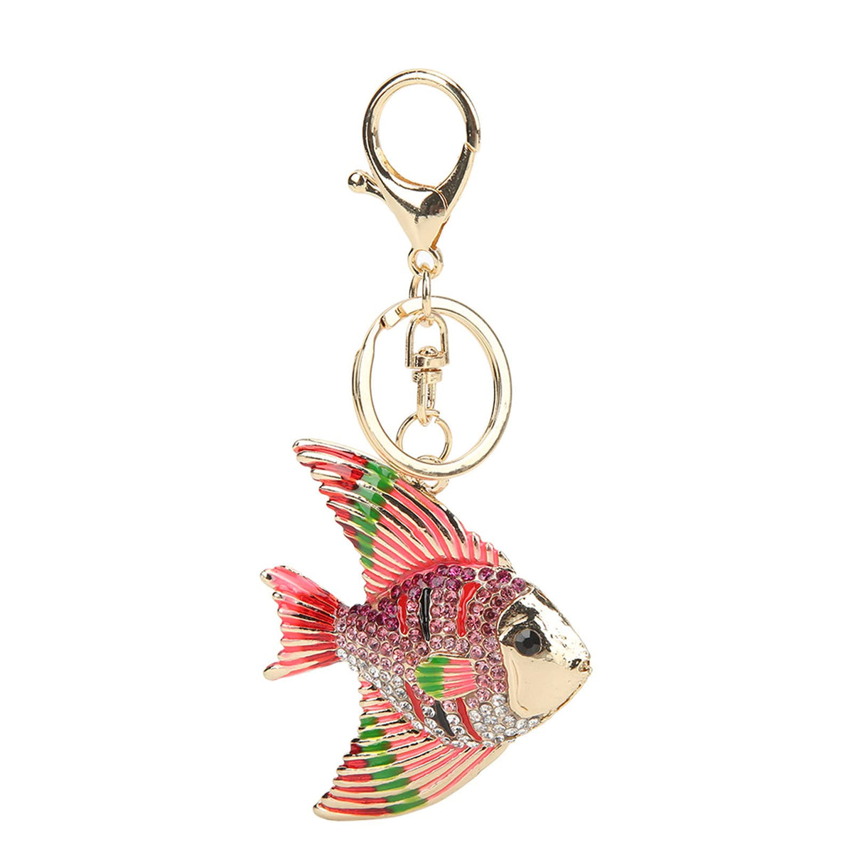 Rhinestone Tropical Fish Keychain Charm for Bags