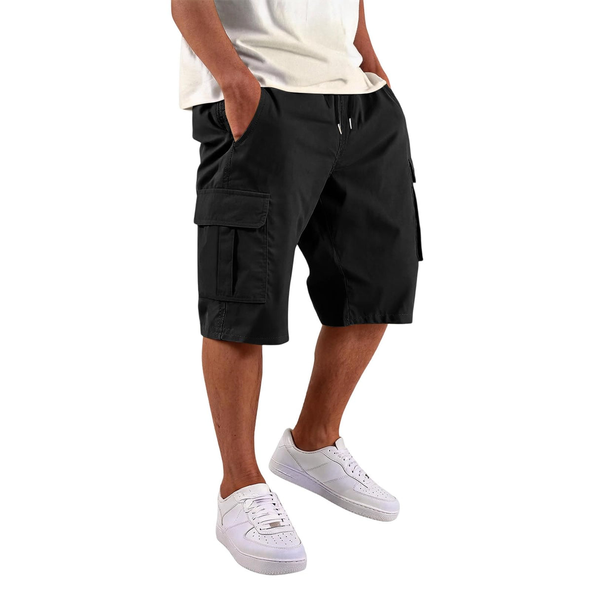 SGYCNGU Men's Stretch Cargo Shorts with Drawstring Waist