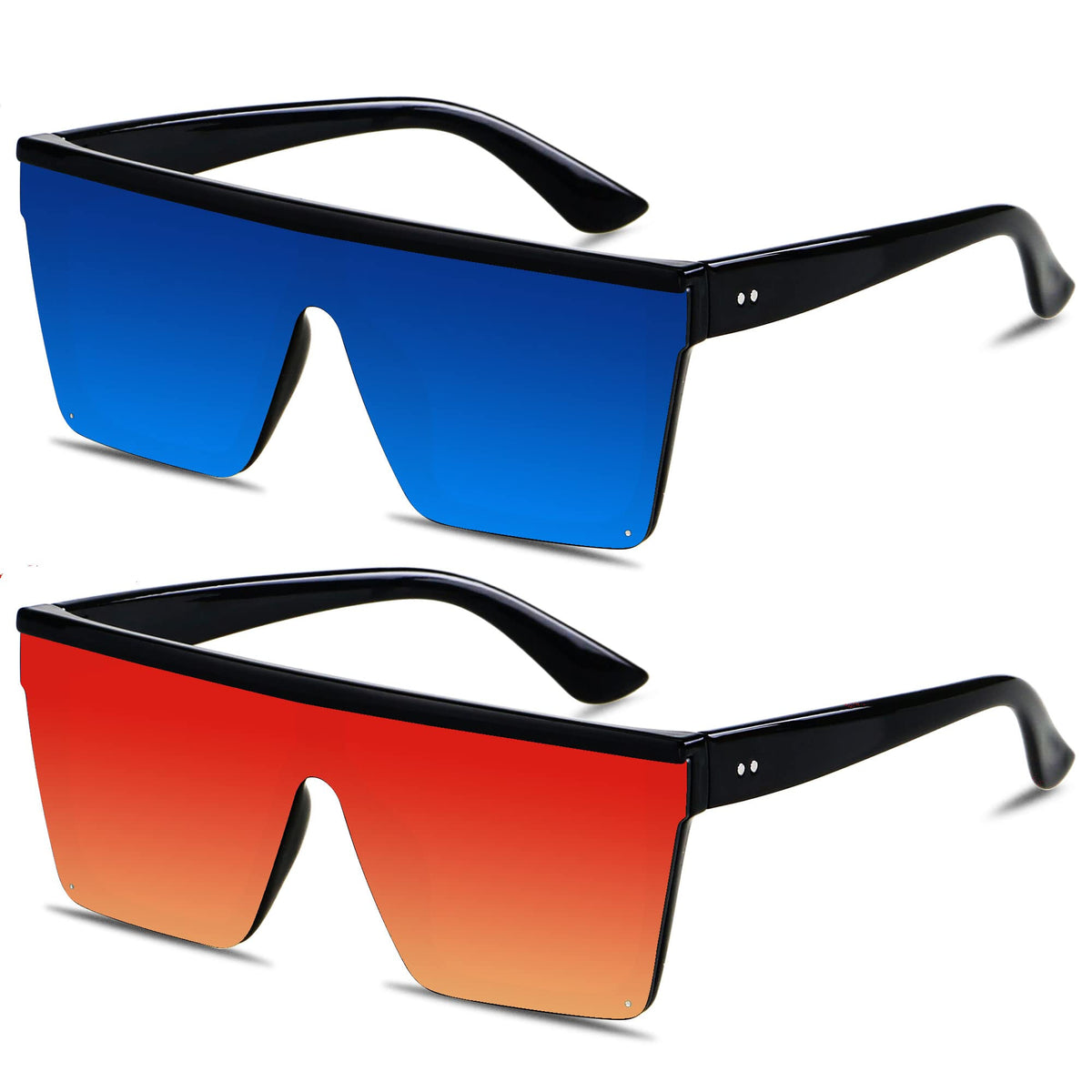 LYZOIT Oversized Square Flat-Top Sunglasses for Men and Women