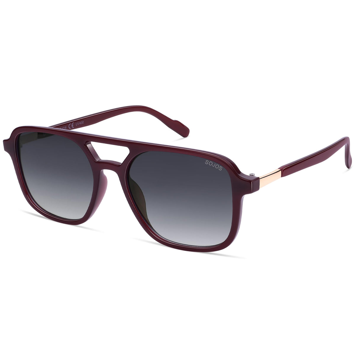 SOJOS Retro Aviator Rectangle Sunglasses for Men and Women