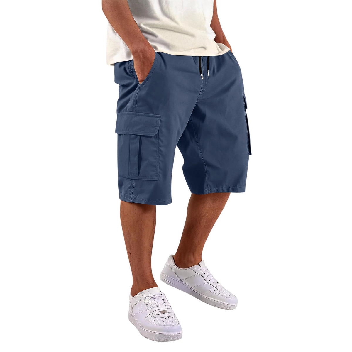 SGYCNGU Men's Stretch Cargo Shorts with Drawstring Waist