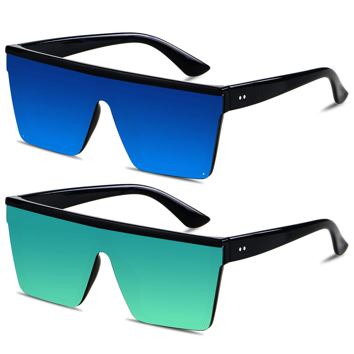 LYZOIT Oversized Square Flat-Top Sunglasses for Men and Women