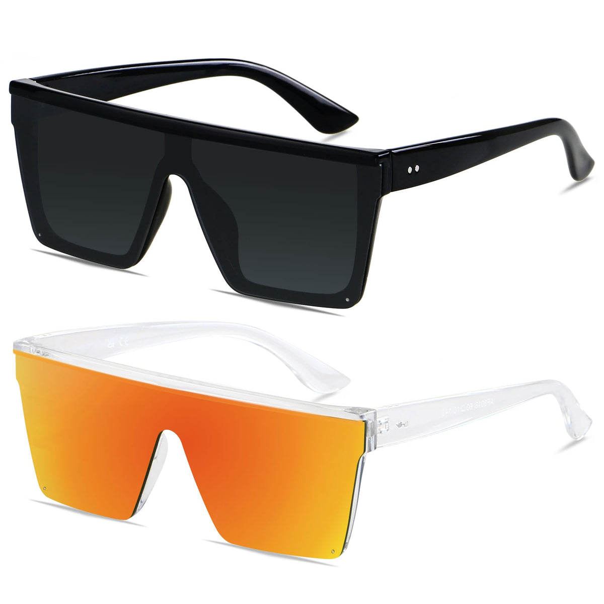 LYZOIT Oversized Square Flat-Top Sunglasses for Men and Women