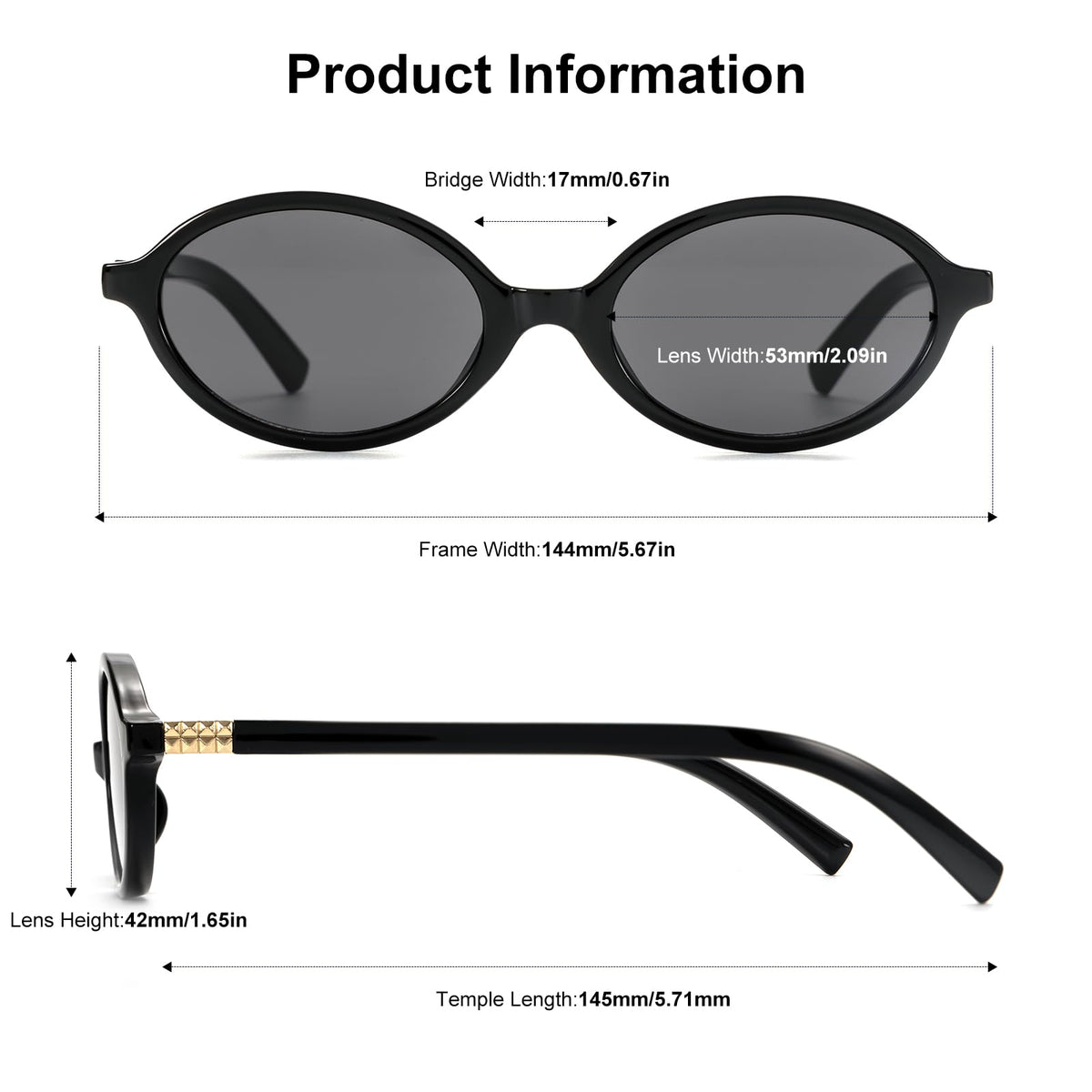 ViewJoy Women's Retro Oval Y2K Vintage Sunglasses