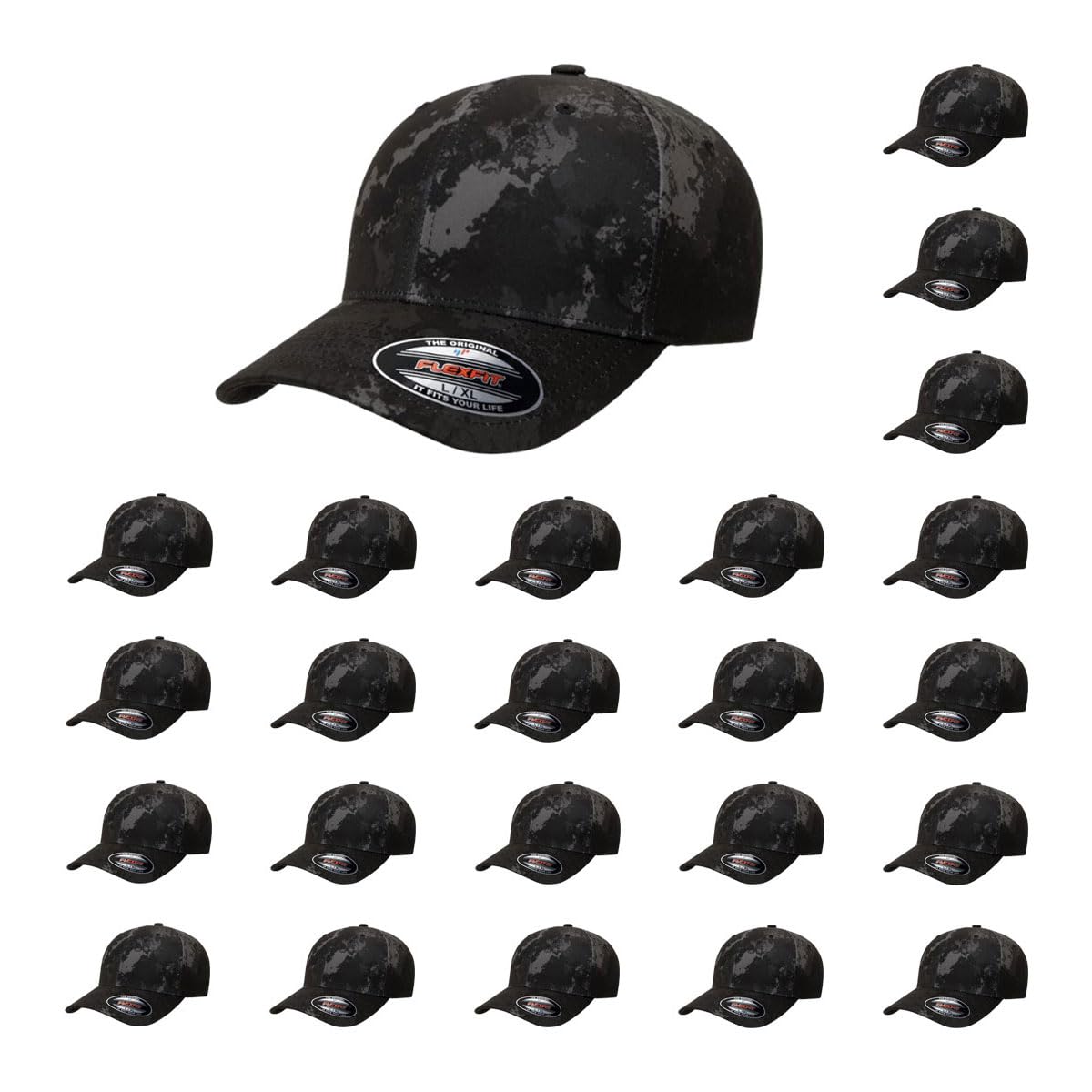 Flexfit Wooly Combed Stretch-Fitted Baseball Cap 24-Pack