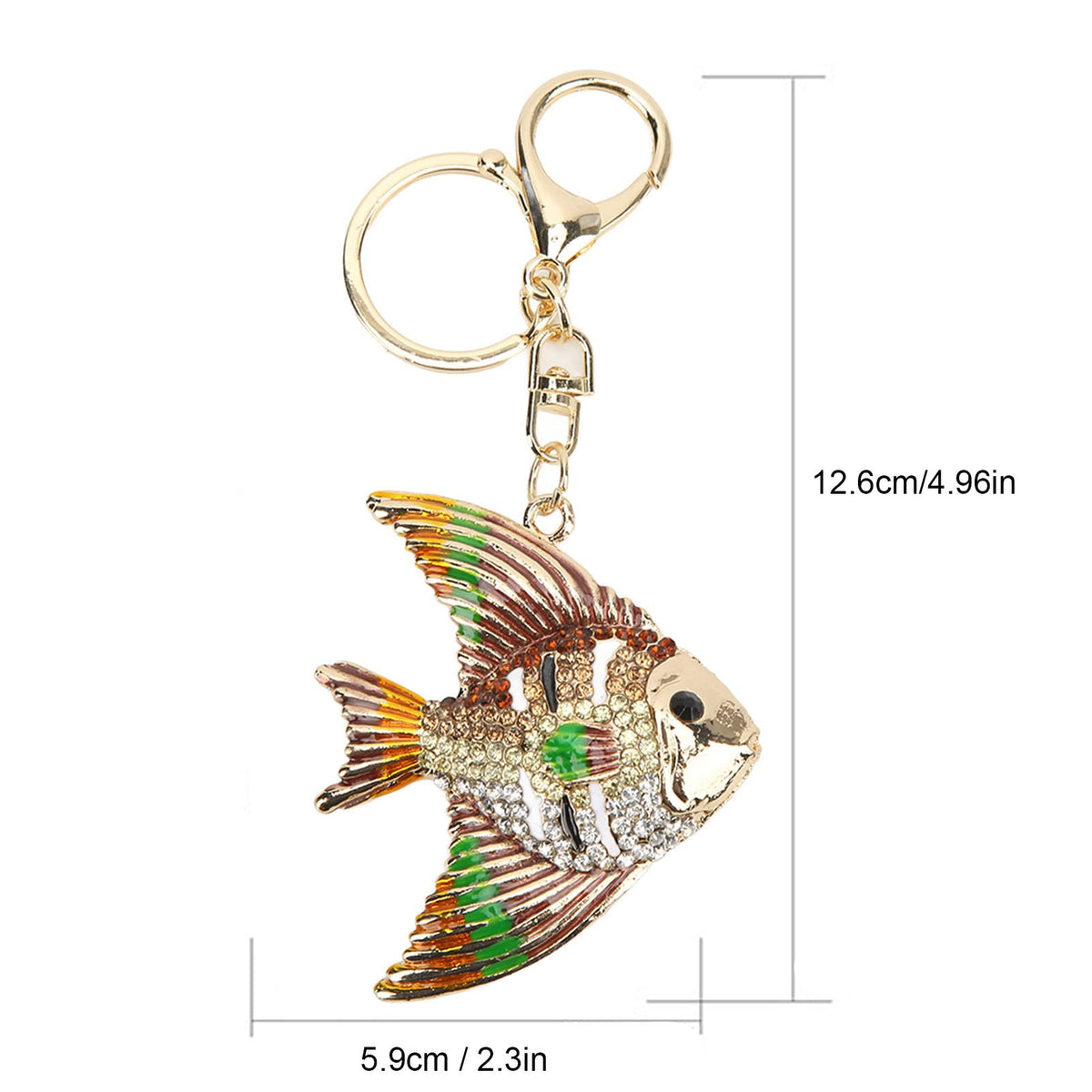 Rhinestone Tropical Fish Keychain Charm for Bags