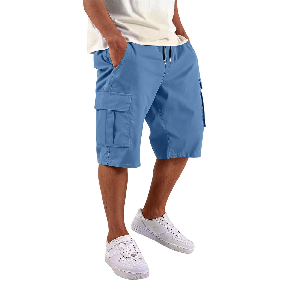 SGYCNGU Men's Stretch Cargo Shorts with Drawstring Waist