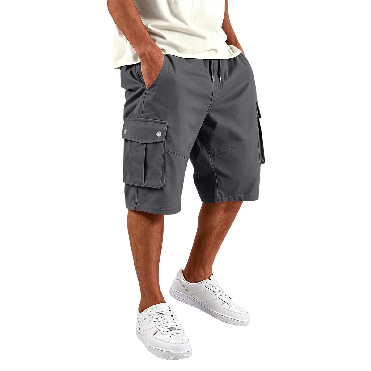 SGYCNGU Men's Stretch Cargo Shorts with Drawstring Waist