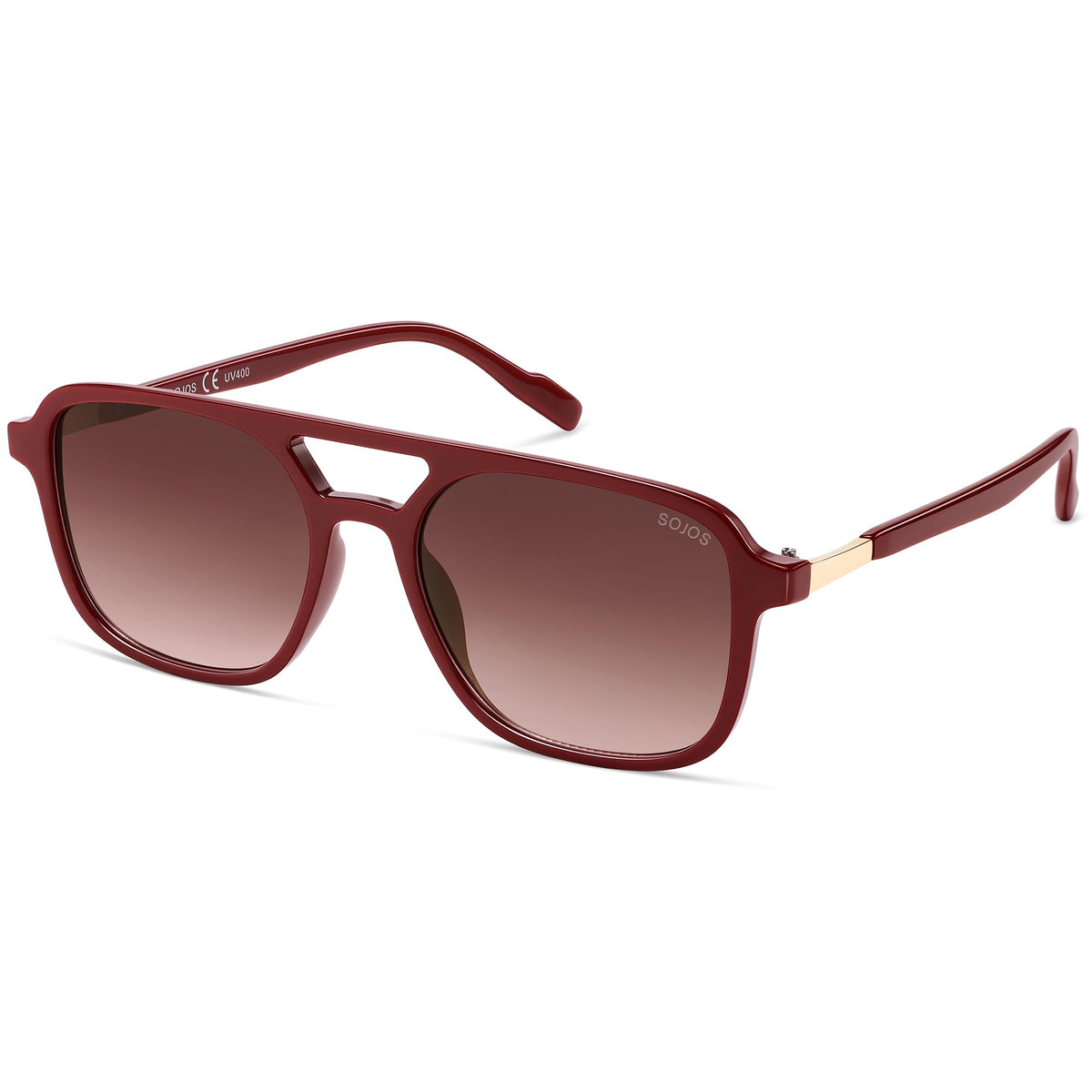 SOJOS Retro Aviator Rectangle Sunglasses for Men and Women