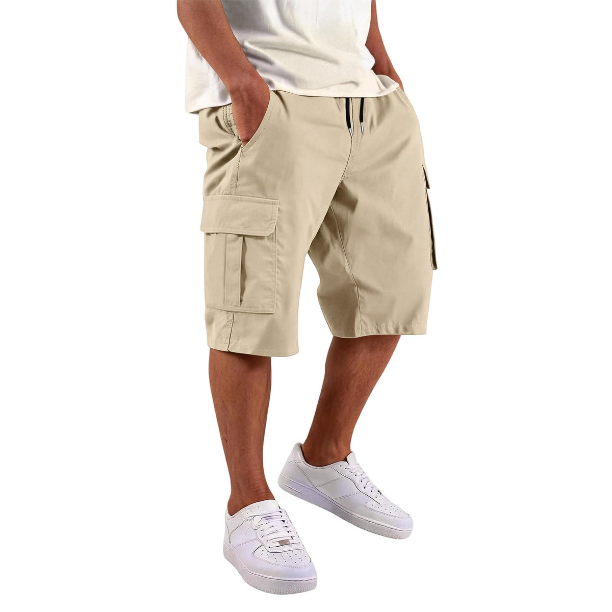 SGYCNGU Men's Stretch Cargo Shorts with Drawstring Waist