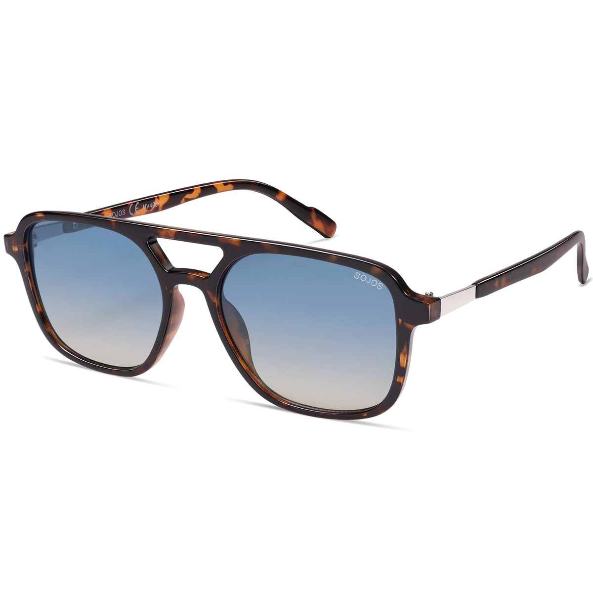 SOJOS Retro Aviator Rectangle Sunglasses for Men and Women