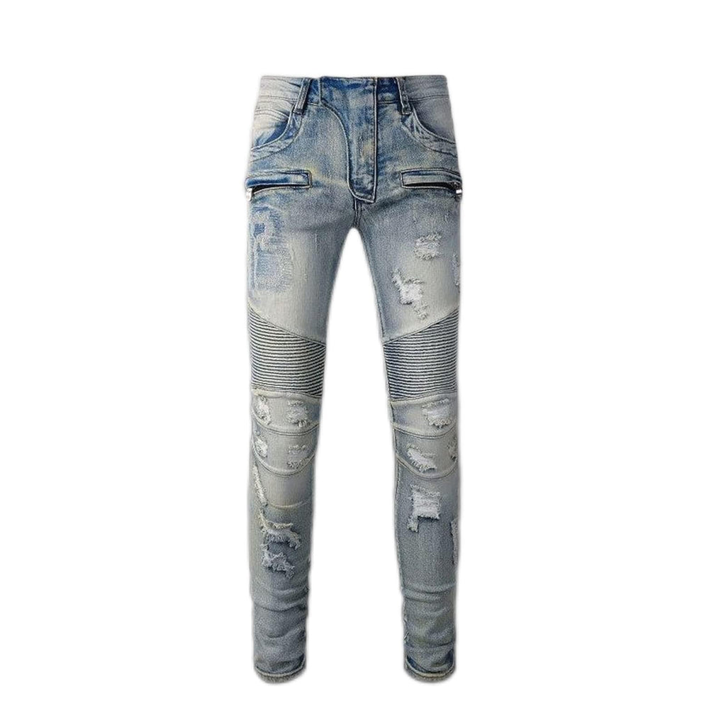 SIDUFHAOPKLL Biker Jeans Skinny Denim Pants for Motorcycle(31 Code)