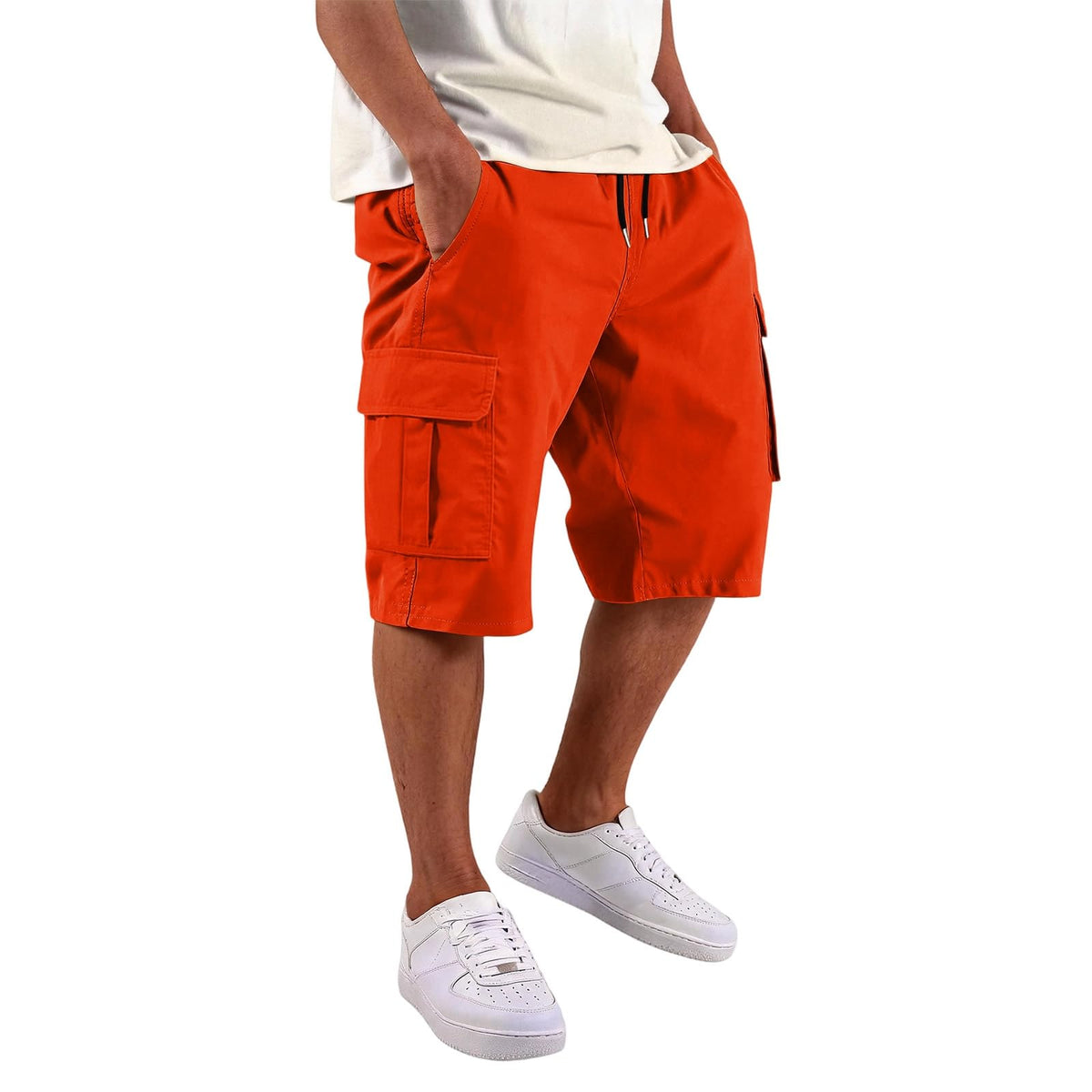 SGYCNGU Men's Stretch Cargo Shorts with Drawstring Waist