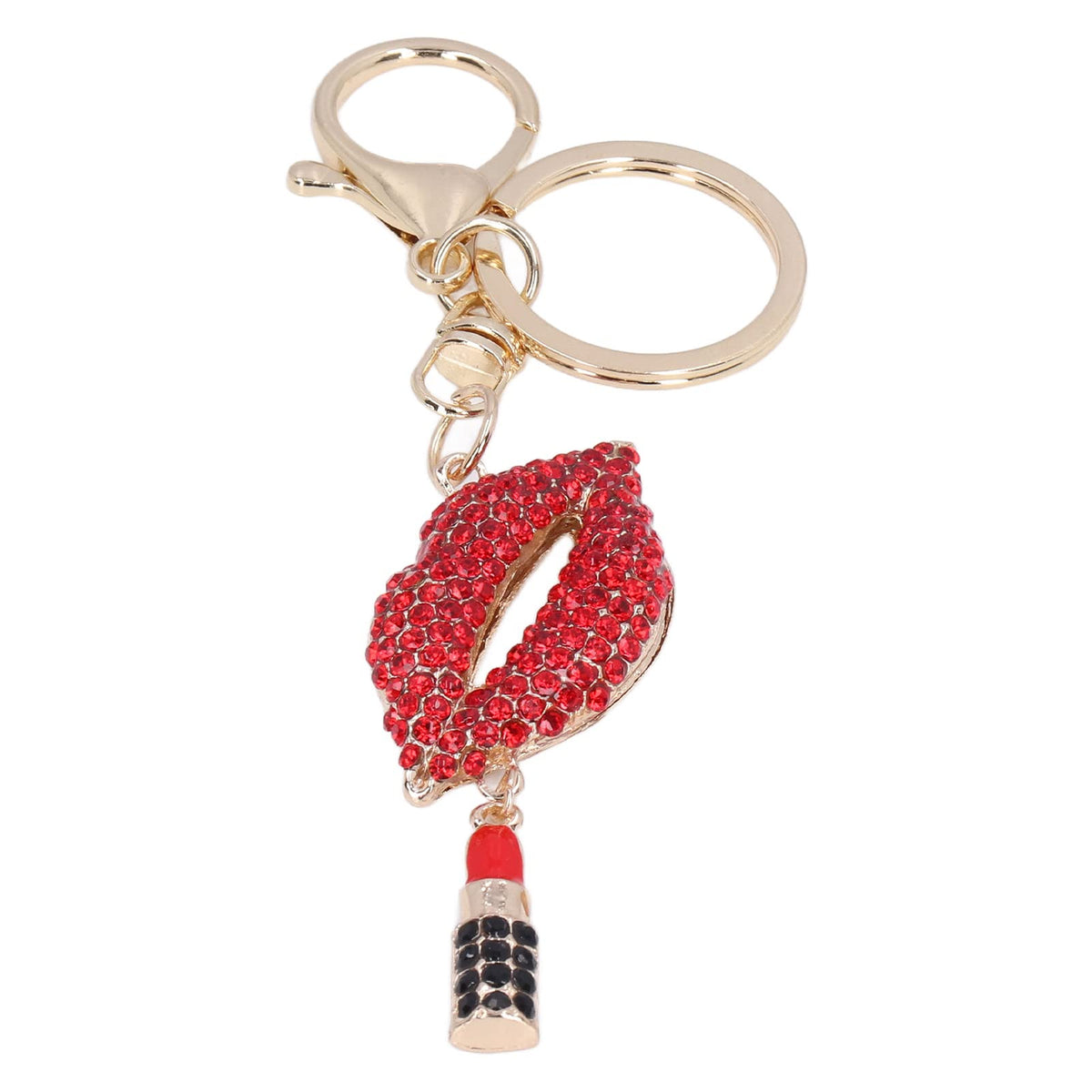 Rhinestone Lip Keychain Charm for Purses and Handbags