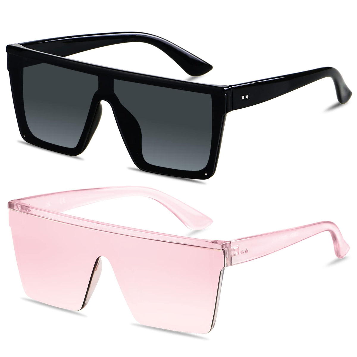 LYZOIT Oversized Square Flat-Top Sunglasses for Men and Women