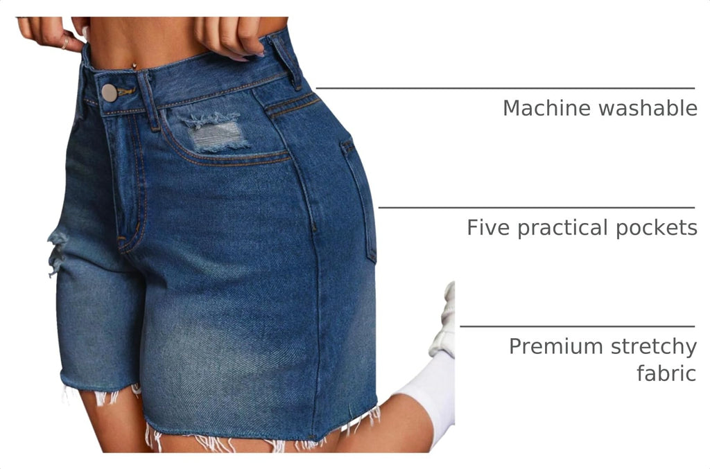 IWD Jean Shorts Womens High Waisted Denim Shorts Ripped Summer Trendy Jorts