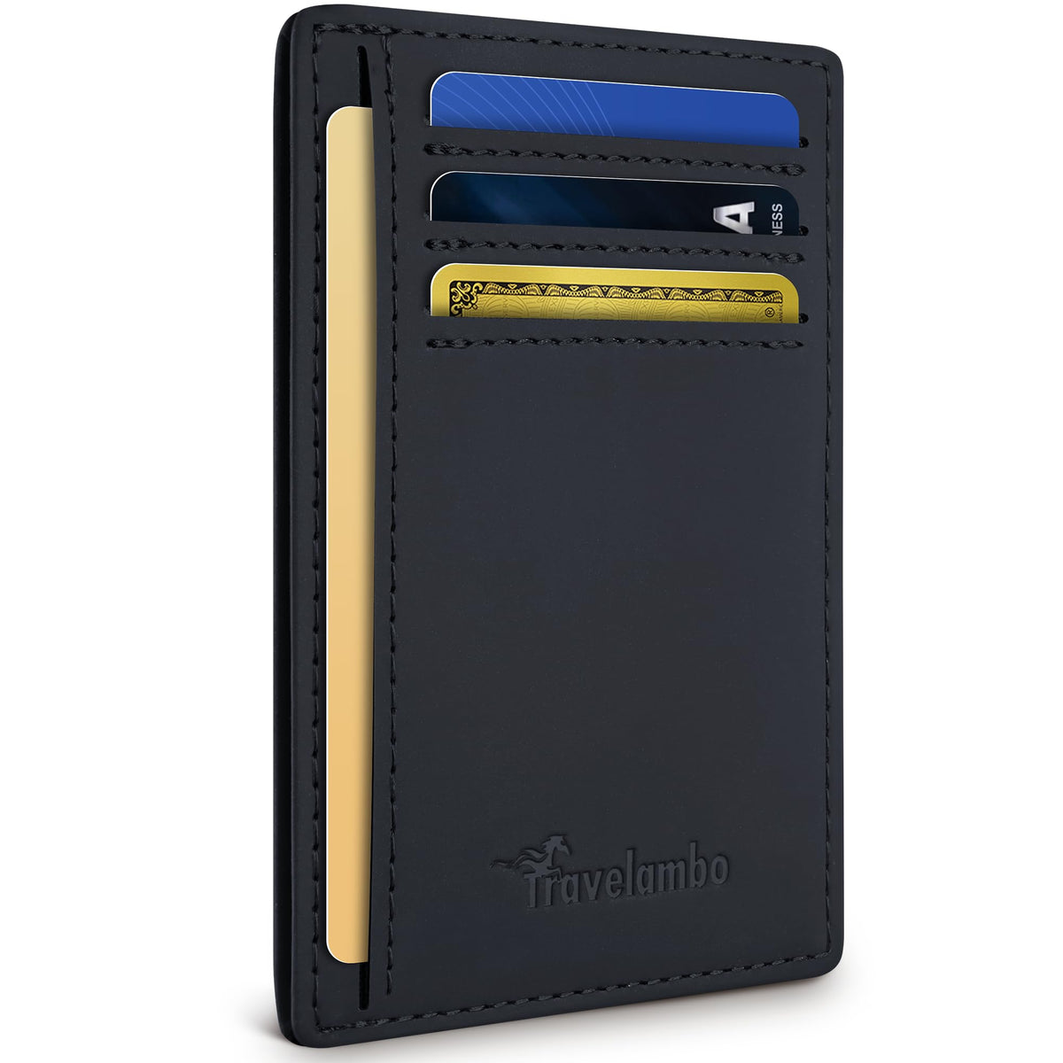 Travelambo Slim Leather RFID Blocking Front Pocket Wallet