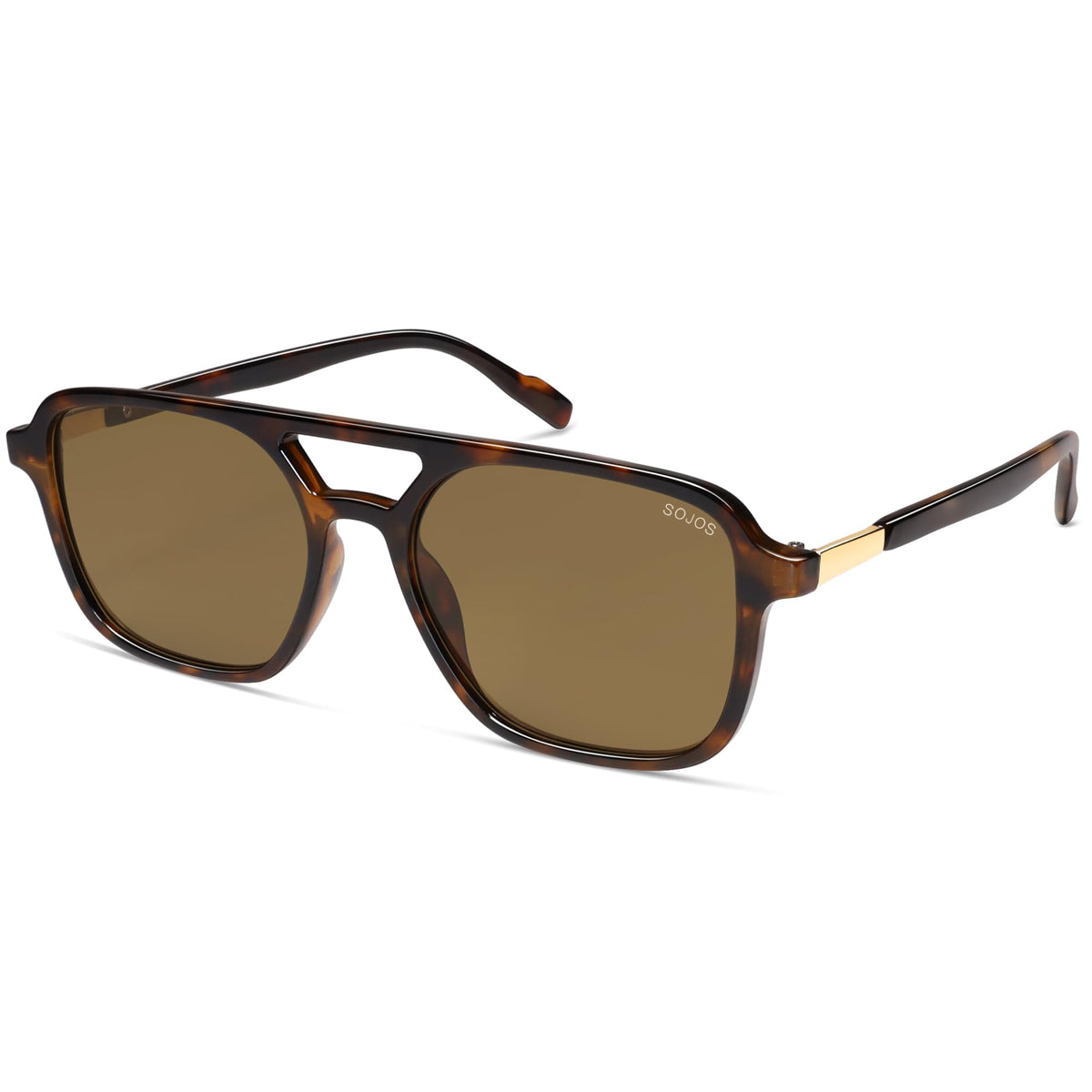 SOJOS Retro Aviator Rectangle Sunglasses for Men and Women