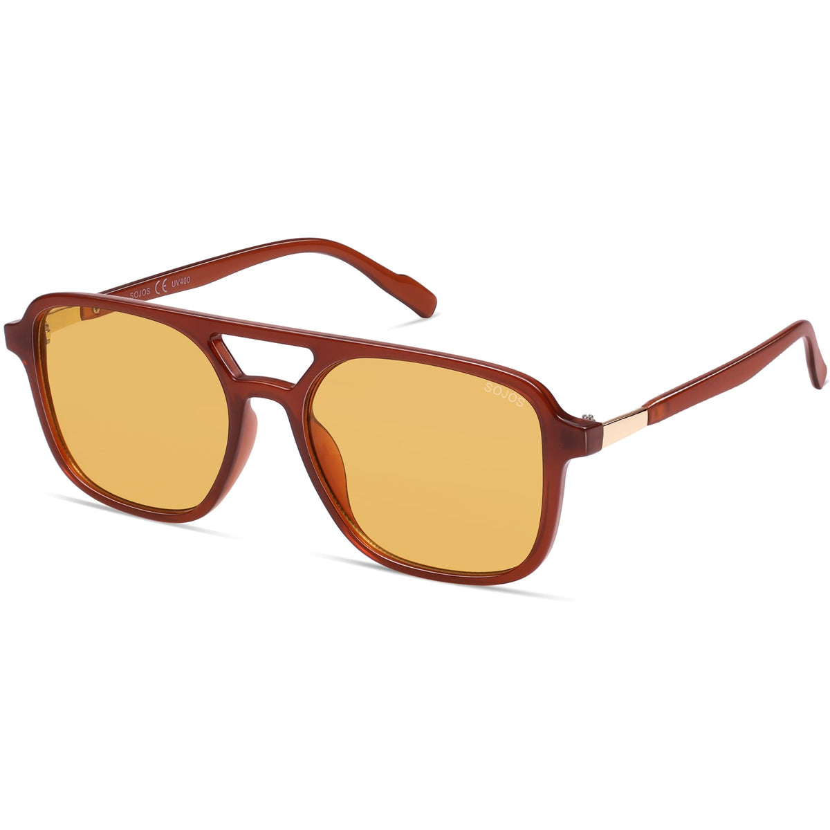 SOJOS Retro Aviator Rectangle Sunglasses for Men and Women